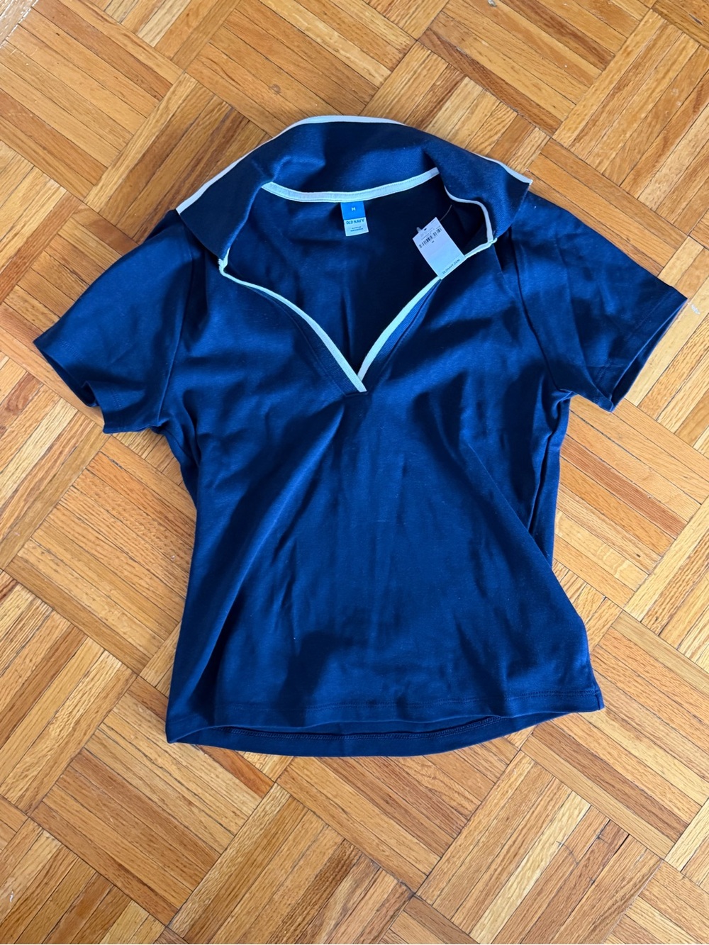 Old Navy Short-Sleeve Polo Top with Contrast Trim NWT